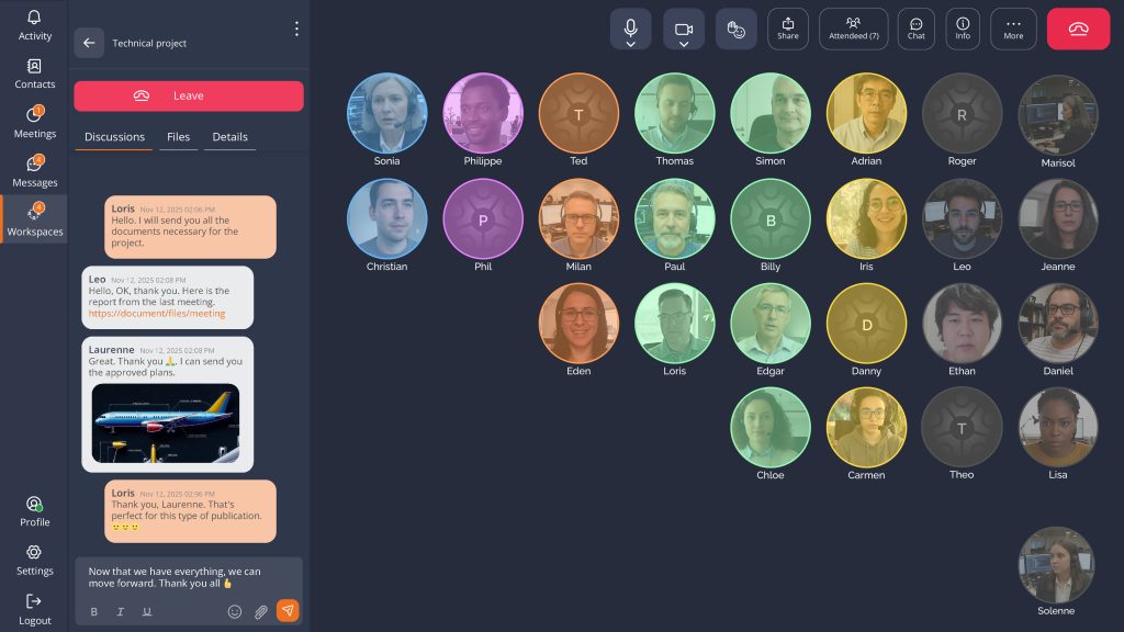 Workspace Tixeo avec open-space virtuel